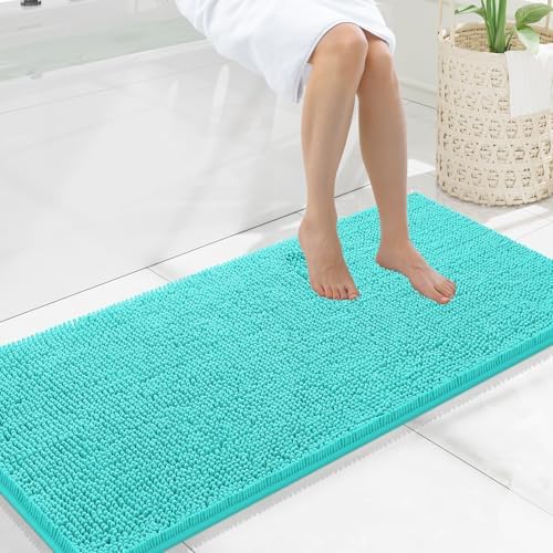 Smiry Bathroom Rugs 47X20, Luxury Chenille Extra Soft Absorbent Bath Mat