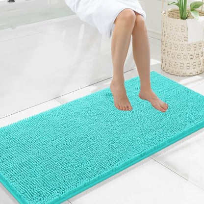Smiry Bathroom Rugs 47X20, Luxury Chenille Extra Soft Absorbent Bath Mat