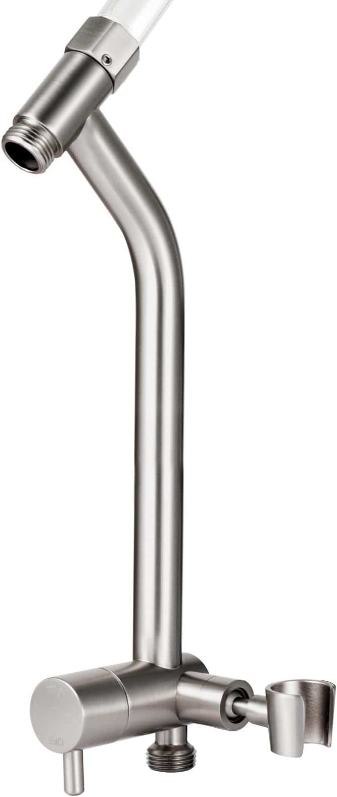 G-Promise All Metal Shower Diverter with Low Handheld Holder (Matte Black) | 10 Inch Downward-Extend Bracket for All Heights, 4 Spray Modes with Pause, Anti-Leak, Easy Install, Universal Replacement