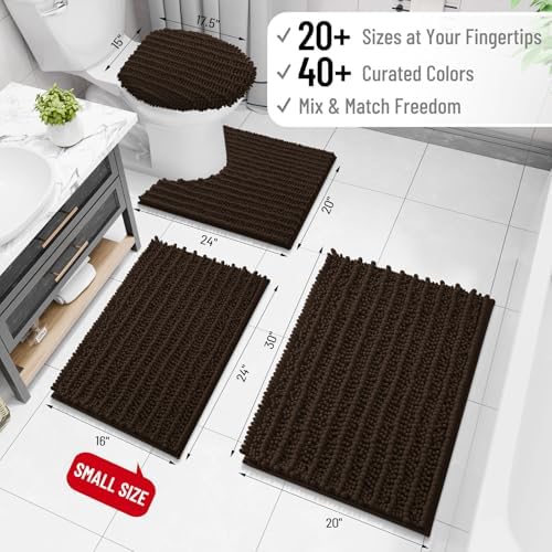 Arotive Bathroom Rugs Mat 47x24, Soft Absorbent Chenille Shaggy Bath Mat