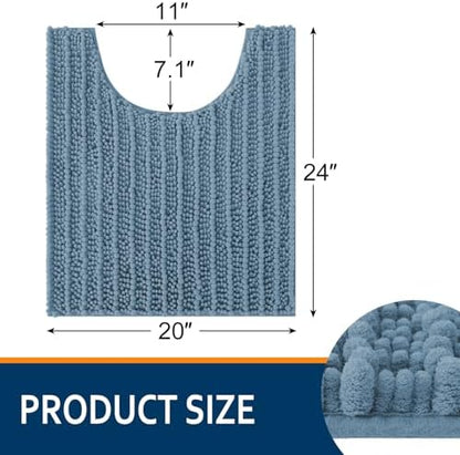 Smiry Bathroom Toilet Rugs U Shaped 24X20, Chenille Bath mats for Toilet