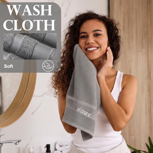 Hahafelt Decorative Bathroom Towel Set,Grey,Home Sweet Home