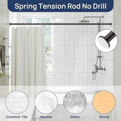 ENJOYBASICS 1" Bronze Shower Curtain Rod, 30-76" Adjustable, Secure Tension