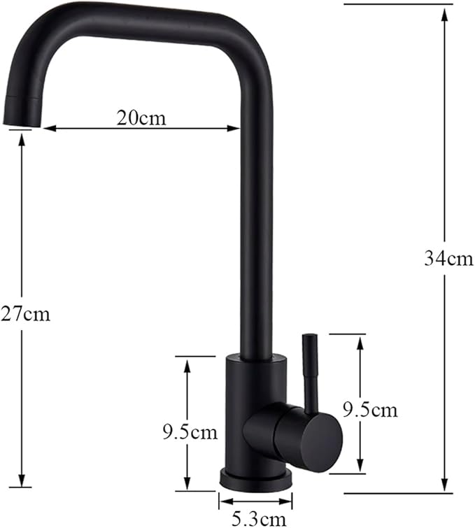 Stainless Steel Black Kitchen Faucet 360° Swivel Deck Mount Mixer Tap Hot & Cold Water Modern Bathroom Vanity Crane for Stylish Sink Upgrade，Brushed Nickel B
