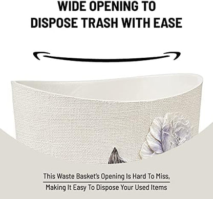 Zahari Home 2pc Michelle Bathroom Set Waste Basket & Tissue Cover Modern Classic Decor Stylish Unique Design Beautiful Floral Bathroom Accessories Set