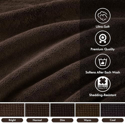 Madison Park 800GSM 100% Cotton Bathroom Bath Towel Set of 8, Brown
