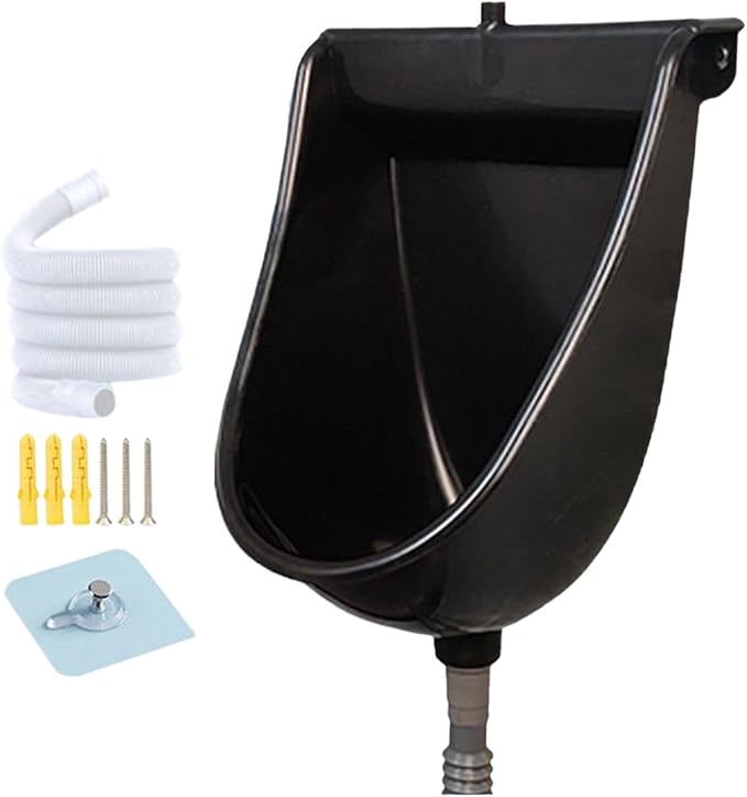 Wall Toilet Wall Mounted Male Toilet with Flush | Male Urinals for Home Dorm Garden RV Apartment Dad Boyfriend Grandpa