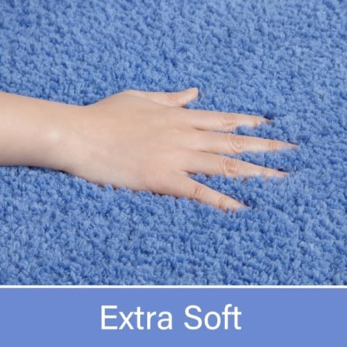 LOCHAS Bathroom Rug Runner 24x70 Inch, Bath Rugs Non Slip, Blue