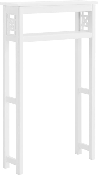 Derby Over-The-Toilet Storage Shelf – 44" Tall Modern Bathroom Space Saver with Open Shelves – Freestanding Organizer Rack for Toiletries & Towels by Alaterre Furniture (White)