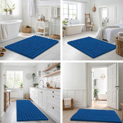 Smiry Bathroom Rugs 36X24, Extra Soft Rubber Backing Chenille Bath Mats