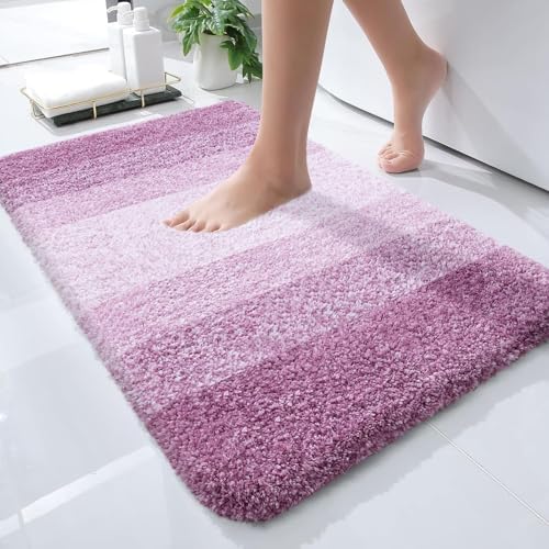 OLANLY Small Bathroom Rugs 24x16, Extra Soft Absorbent Microfiber Bath Rugs