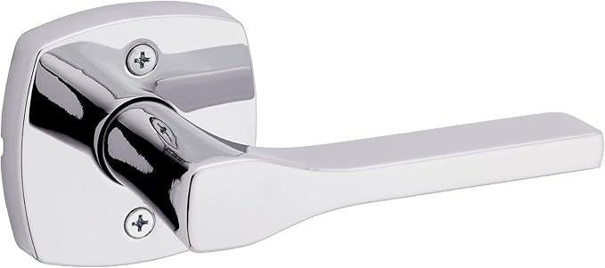Kwikset Tripoli Dummy Door Handle, Single Sided for Closets, French Double Doors, and Pantry, Polished Chrome Non-Turning Reversible Interior Push/Pull Lever