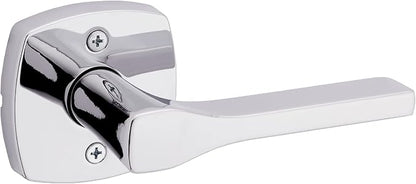 Kwikset Tripoli Dummy Door Handle, Single Sided for Closets, French Double Doors, and Pantry, Polished Chrome Non-Turning Reversible Interior Push/Pull Lever