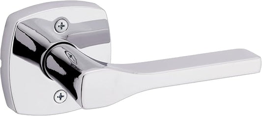 Kwikset Tripoli Dummy Door Handle, Single Sided for Closets, French Double Doors, and Pantry, Polished Chrome Non-Turning Reversible Interior Push/Pull Lever