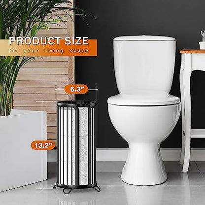 Bunoxea Toilet Paper Holder Stand, Freestanding Toilet Paper Storage,Black