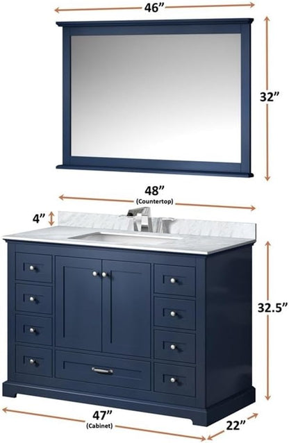 Dukes 48 in. W x 22 in. D Navy Blue Single Bath Vanity