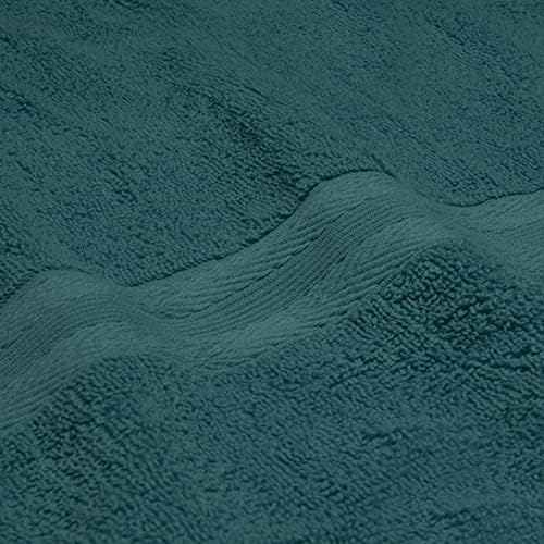 BOUTIQUO 8 Piece Towel Set 100% Ring Spun Cotton, 2 Bath Towels 27X54, 2 Hand Towels 16X28 and 4 Washcloths 13X13 - Ultra Soft Highly Absorbent Machine Washable Hotel Spa Quality - Teal