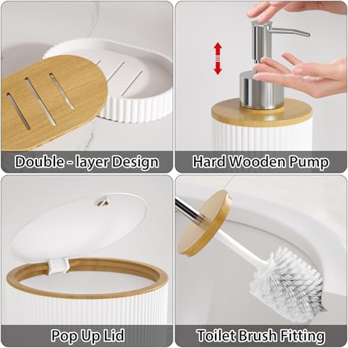 Bathroom Accessories Set Coordinated, 25PC White Bath Accessory Set