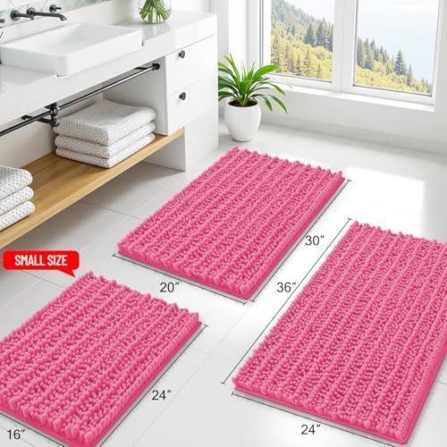 Smiry Bathroom Rugs 48X32, Extra Soft Rubber Backing Chenille Bath Mats