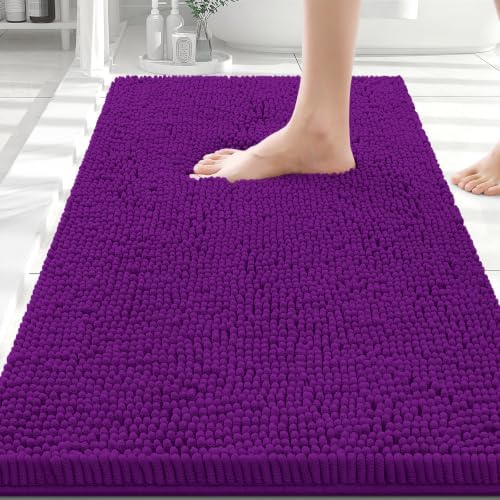 Smiry Bathroom Rugs 30X20, Luxury Chenille Extra Soft Absorbent Bath Mat