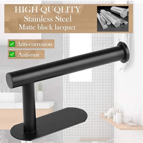 JOPOFI Self Adhesive Toilet Paper Holder - Matte Black（2 Pcs）