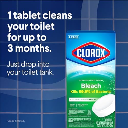 Clorox Ultra Clean Toilet Tablets Bleach 2 Count, 3.5 Oz Each (Pack May Vary)