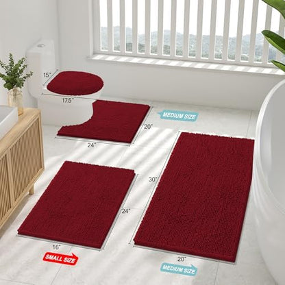 Smiry Bathroom Rugs 47X17, Luxury Chenille Extra Soft Absorbent Bath Mat