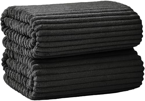2 Piece Bath Sheets, 40"x80" Microfiber Bath Towels, Black