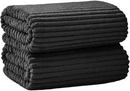 2 Piece Bath Sheets, 40"x80" Microfiber Bath Towels, Black
