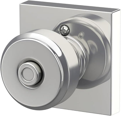 Schlage F40 BWE 625 COL Bowery Knob with Collins Trim Bed & Bath Privacy Door Lock, Bright Chrome