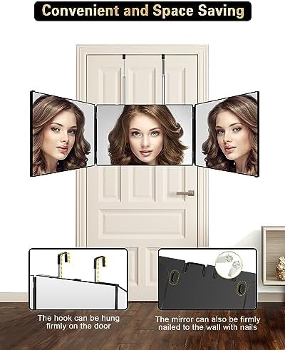 JUSRON 360 Viewing Angle Self Hair Cutting Mirror Shower Mirror
