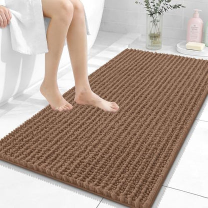 OLANLY Bathroom Rugs 44x24, Thick Soft Absorbent Chenille Bath Rugs