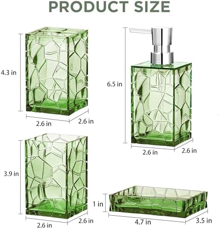 HBlife Bathroom Accessories Set, Acrylic Bathroom Counter Set of 4