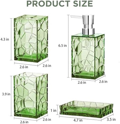 HBlife Bathroom Accessories Set, Acrylic Bathroom Counter Set of 4