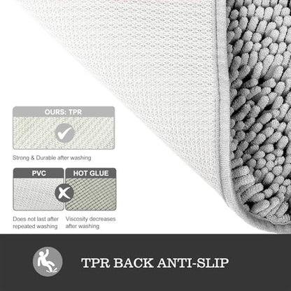Yeaban Toilet Rugs U-Shape 20"x24", Gray