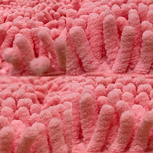 RUN HELIX Pink Bath Rug Set 2 Piece, Thick Soft Absorbent Chenille, PVC Backing Quick Dry Microfiber Mats, Machine Washable Mats for Shower Floor, Shaggy Bathroom Runner Bathmat Accessories Decor