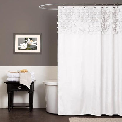 Lush Decor Lillian Shower Curtain, White, 72" x 72\