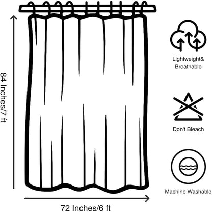 Boho Mid Century Extra Long Shower Curtain, Minimalist Abstract Arch Simple Sun Modern Machine Washable Waterproof Fabric for Bathroom Bathtub with 12 Hooks 72Wx84H