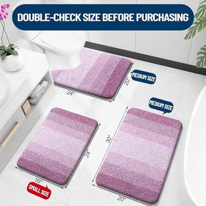OLANLY Luxury Toilet Rugs U-Shaped 24x20, Soft Absorbent Microfiber Mat