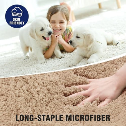 TECHMILLY Super Soft Shaggy Bathroom Rugs, Absorbent Thick Non Slip Microfiber Bath Rugs, Quick Dry Machine Washable Bath Mat for Bathroom Floor, Bathtub and Shower 17"x24"