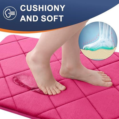 OLANLY Memory Foam Bath Mat 47x20, Ultra Soft and Absorbent Bathroom Rugs