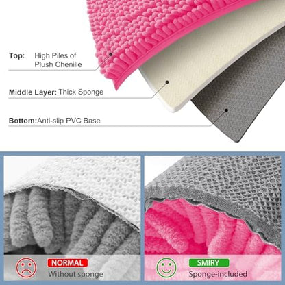 Smiry Bathroom Rugs 47X20, Luxury Chenille Extra Soft Absorbent Bath Mat