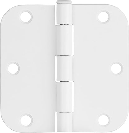 Design House Door Hinges for Interior Doors 6-Pack 3.5-inch x 3.5-inch – Rounded 5/8-inch Radius Steel Door Hinge – Painted White – Fits Standard Doors – Design House 189605