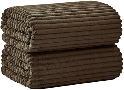 2 Piece Bath Sheets, 40"x80" Microfiber Bath Towels, Brown