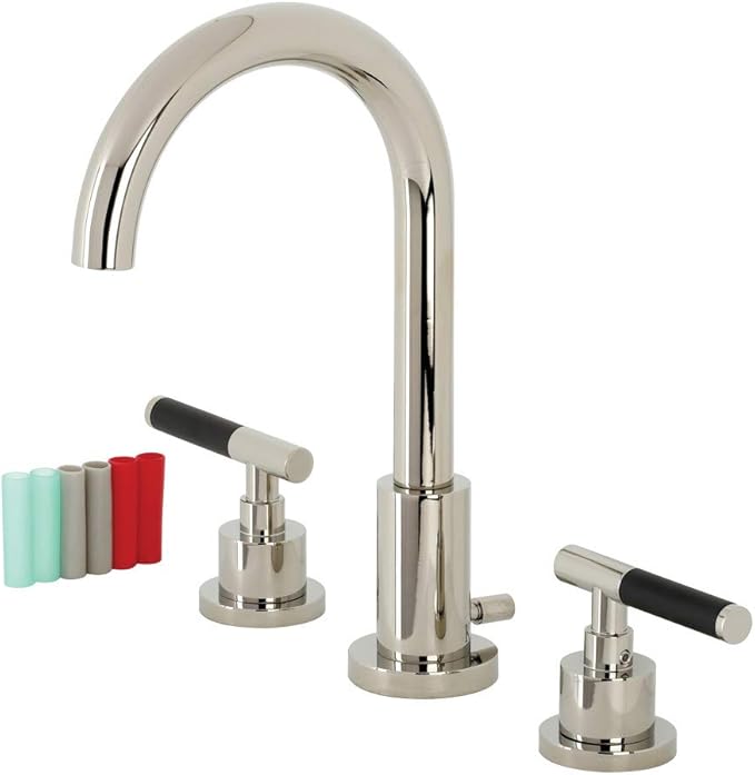 Fauceture FSC8929CKL Kaiser Widespread Bathroom Faucet with Pop-Up Drain, Polished Nickel