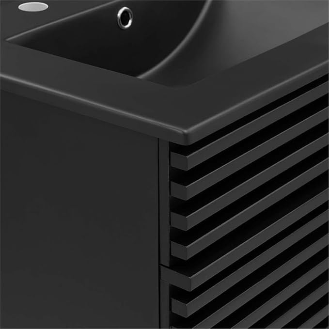 Modway Render 24" Bathroom Vanity with Sink in Black Black