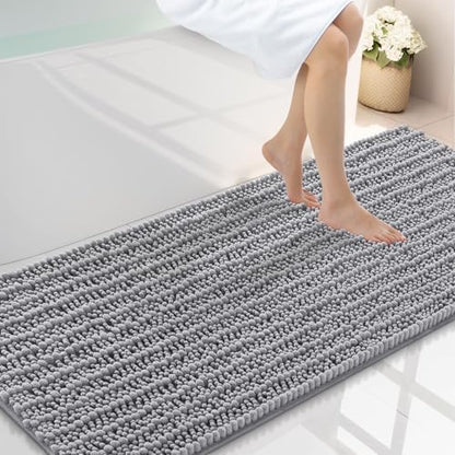 Smiry Bathroom Rugs 59X24, Extra Soft Rubber Backing Chenille Bath Mats