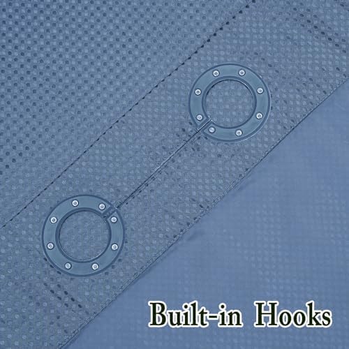 Gibelle No Hook Cloth Moonlight Blue Shower Curtain with Liner, 72x86