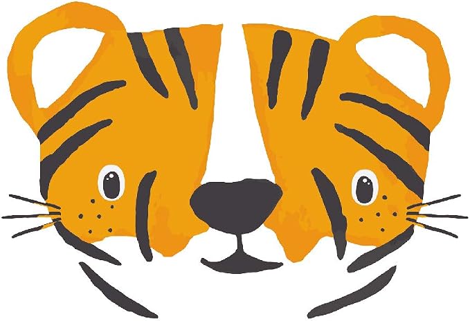 Tempaper Tiger Cubs Peel and Stick Wall Decals, Orange & Black