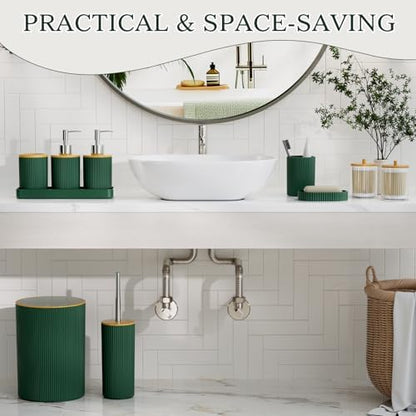 10PC Bathroom Accessories Set - Dark Green Bathroom Decor Sets